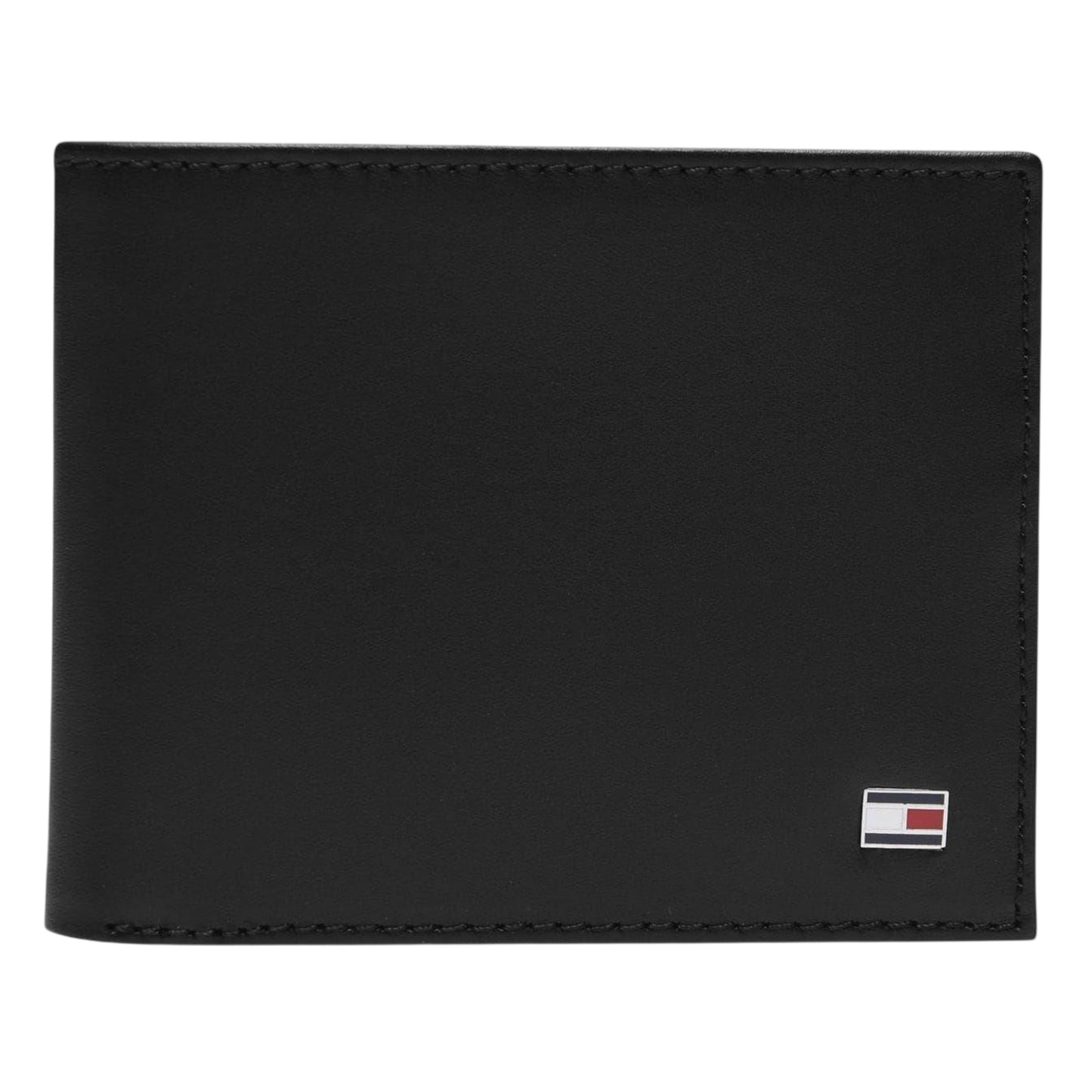 Black - Front - Tommy Hilfiger Eton Bifold Leather Embossed Everyday Wallet