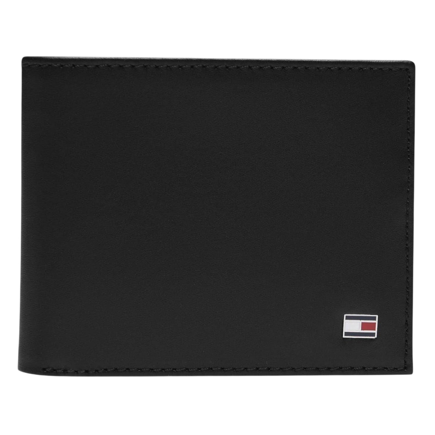Black - Front - Tommy Hilfiger Eton Bifold Leather Embossed Everyday Wallet