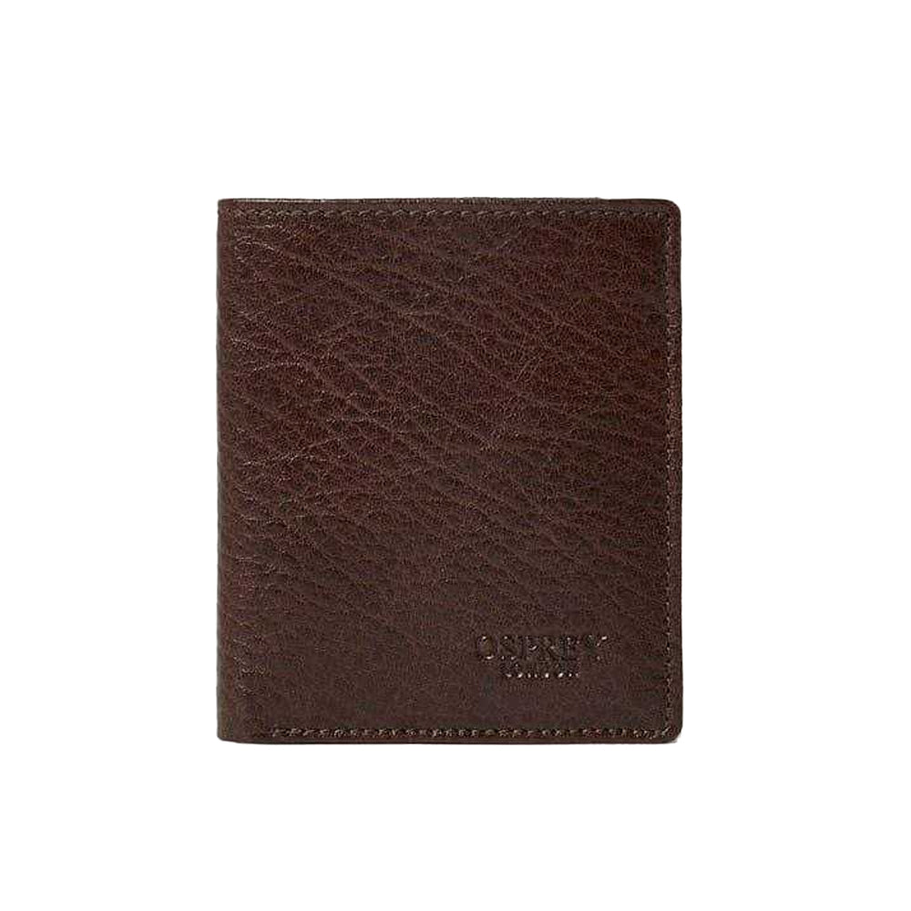 Chocolate - Front - Osprey Highland Bi-Fold Leather Embossed Wallet