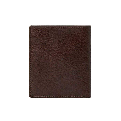 Chocolate - Back - Osprey Highland Bi-Fold Leather Embossed Wallet