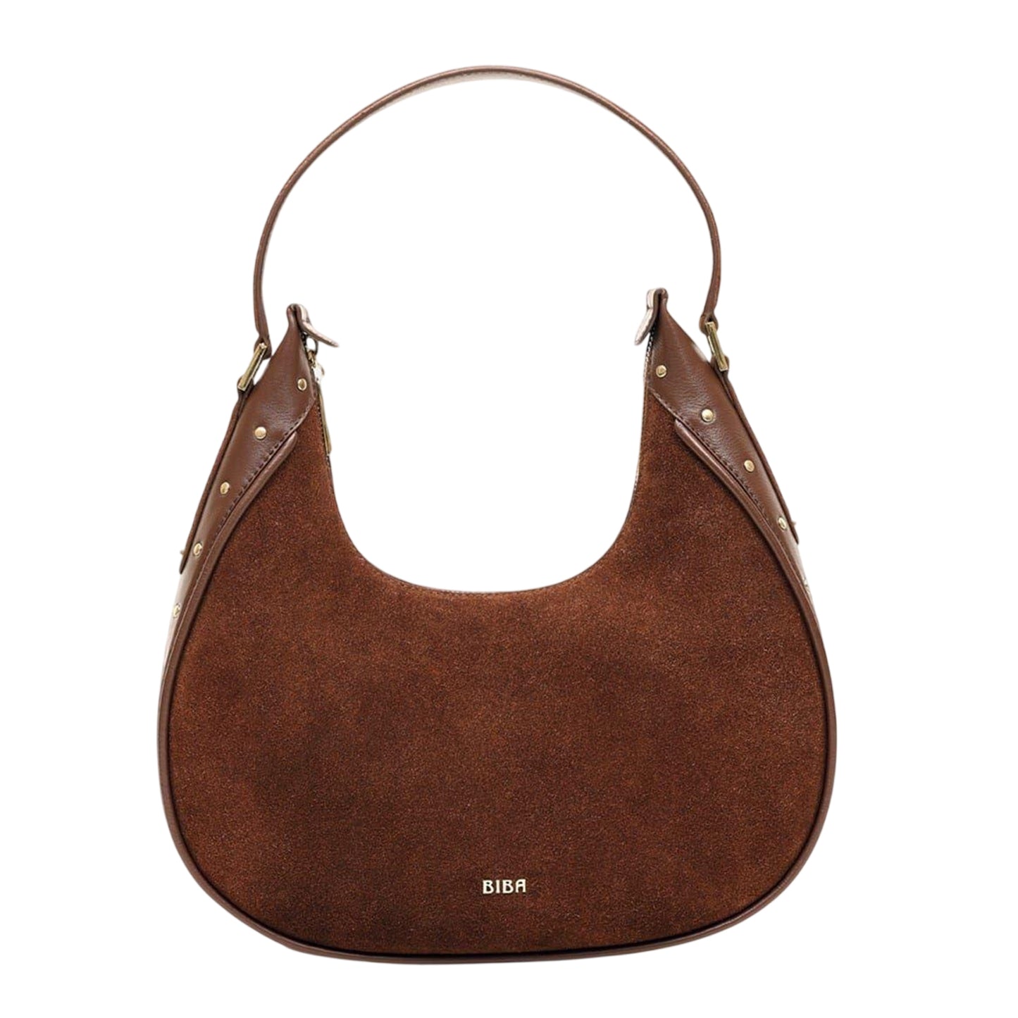 Chocolate - Back - Biba Studded Leather Everyday Shoulder Bag