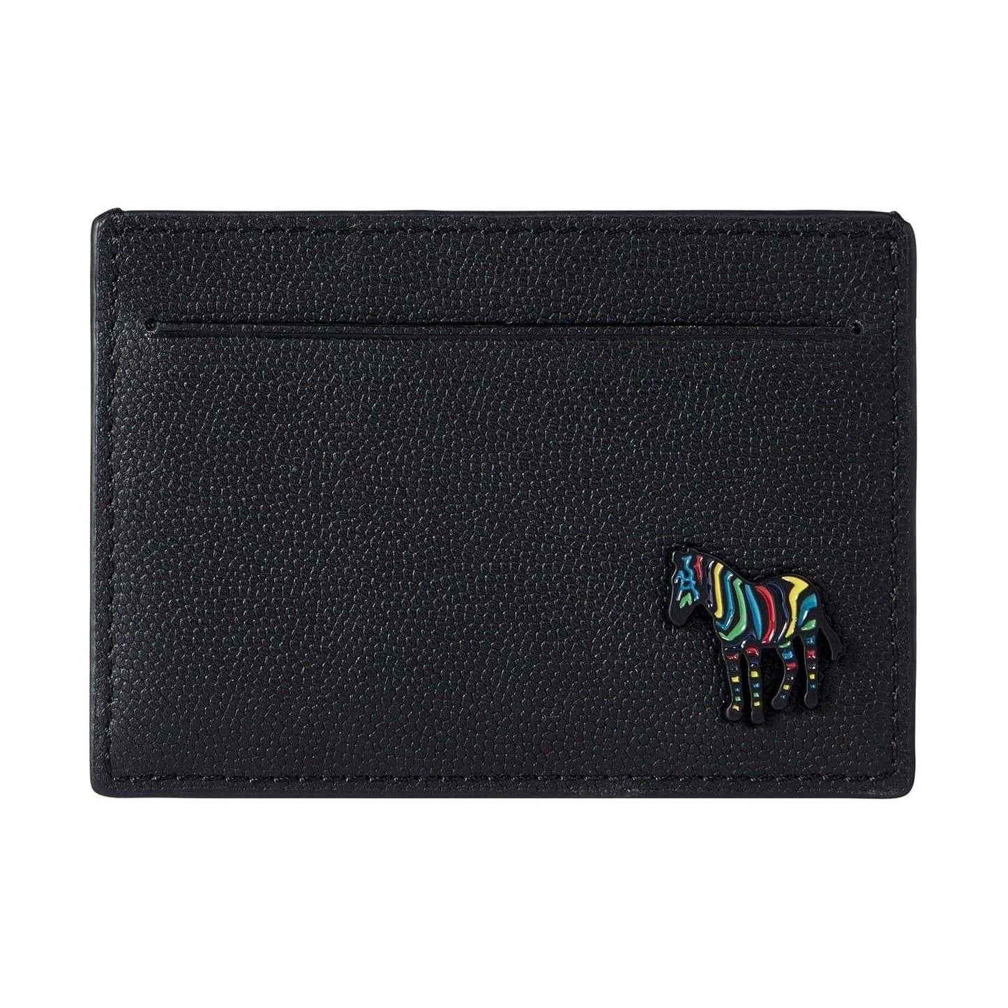 Black - Front - Paul Smith Mens Zebra Leather Card Holder