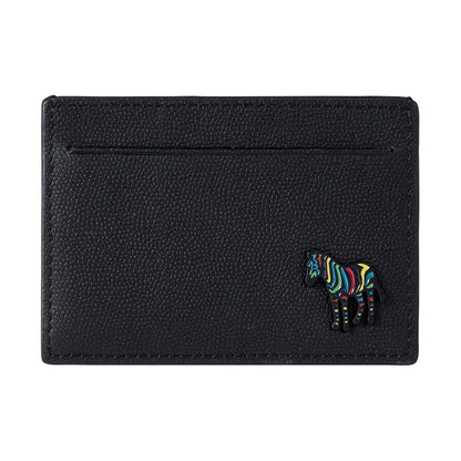 Black - Front - Paul Smith Mens Zebra Leather Card Holder