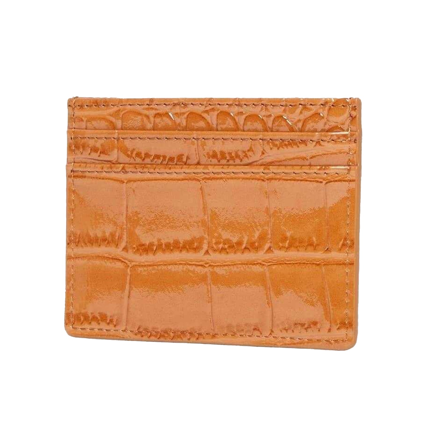 Tan - Back - Ted Baker Crocodile Skin Leather Card Holder