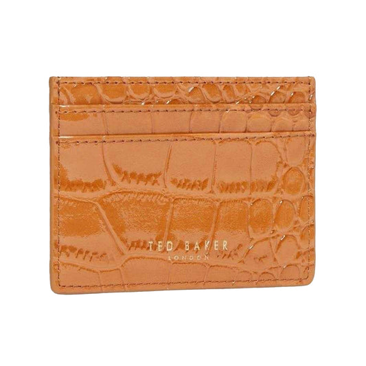Tan - Front - Ted Baker Crocodile Skin Leather Card Holder