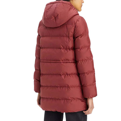 Wine - Back - Levis Womens-Ladies Midi Hooded Jacket
