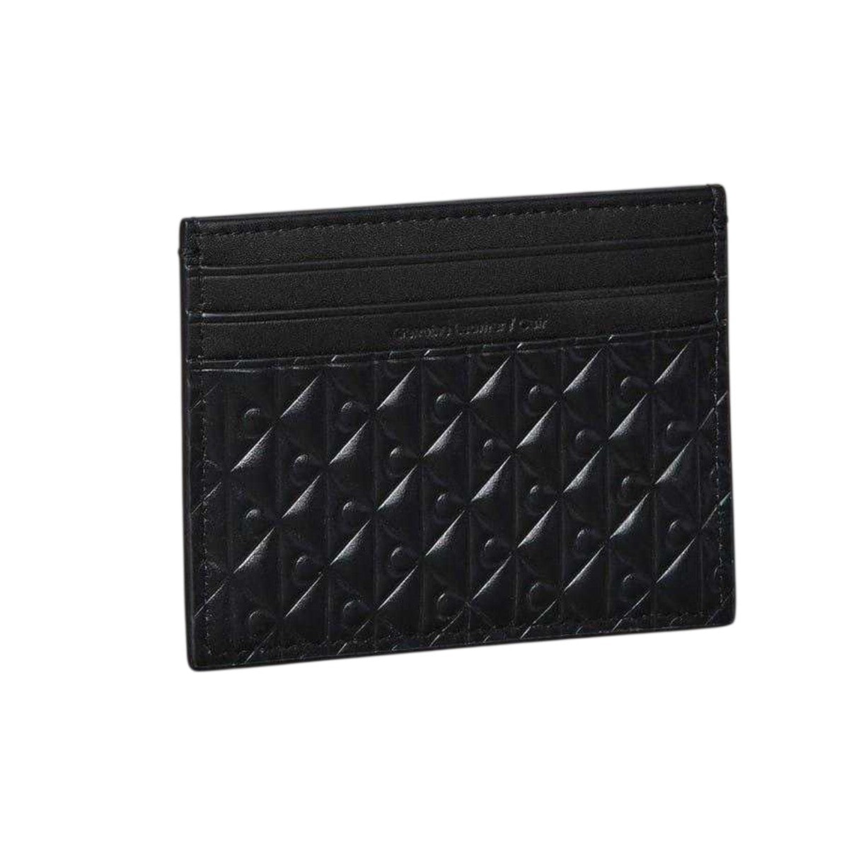 Black - Back - Calvin Klein Monogram Leather Embossed Card Holder