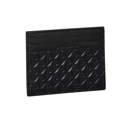 Black - Back - Calvin Klein Monogram Leather Embossed Card Holder