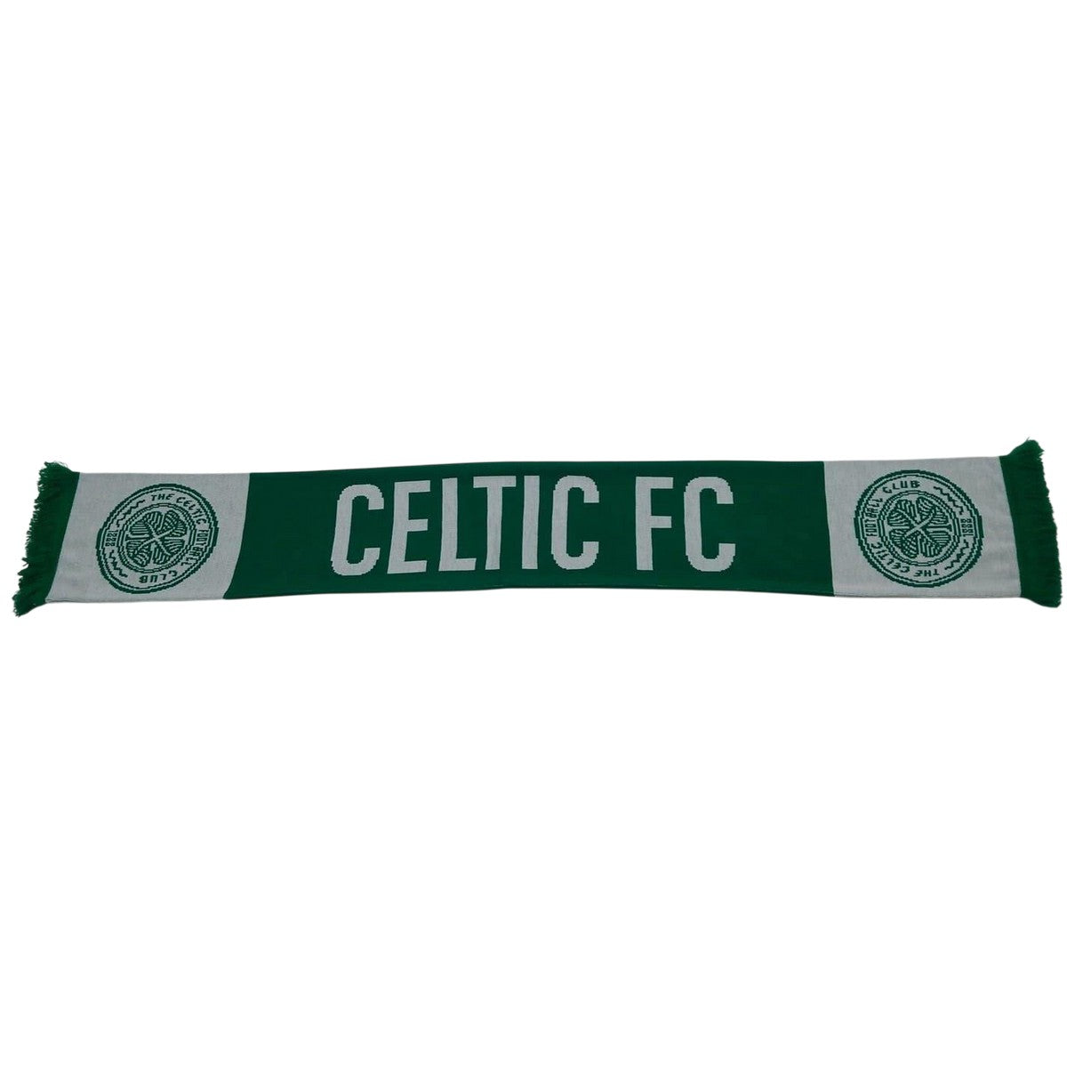 Celtic Green Print - Front - Celtic FC Striped Acrylic Scarf