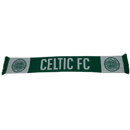Celtic Green Print - Front - Celtic FC Striped Acrylic Scarf