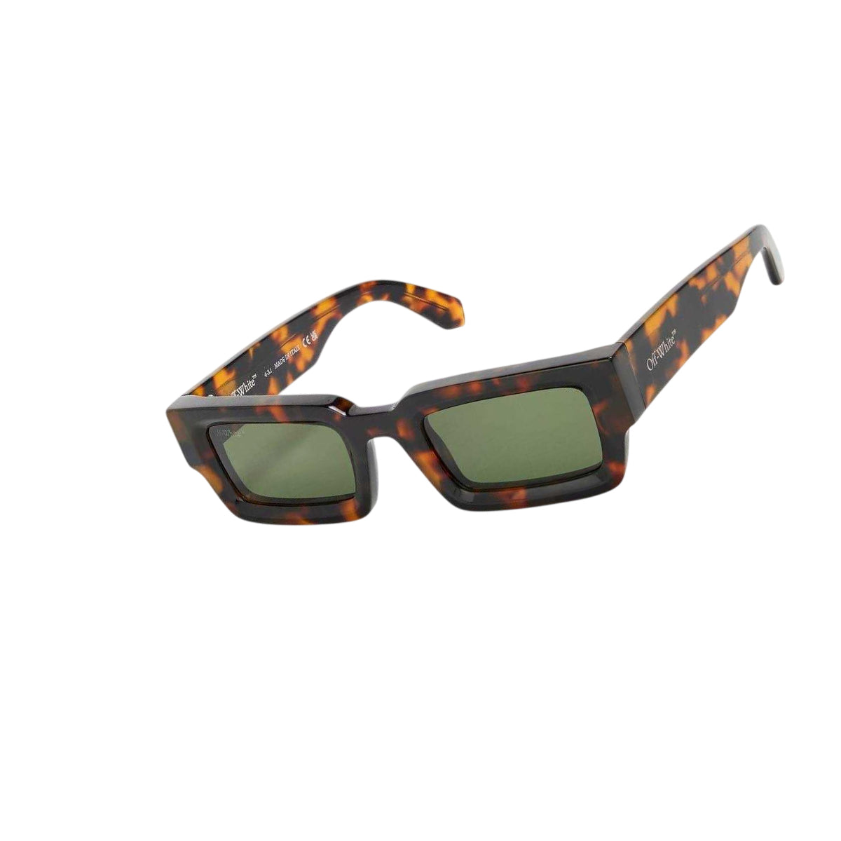 Havana-Green - Back - Off White Lecce Rectangle Sunglasses
