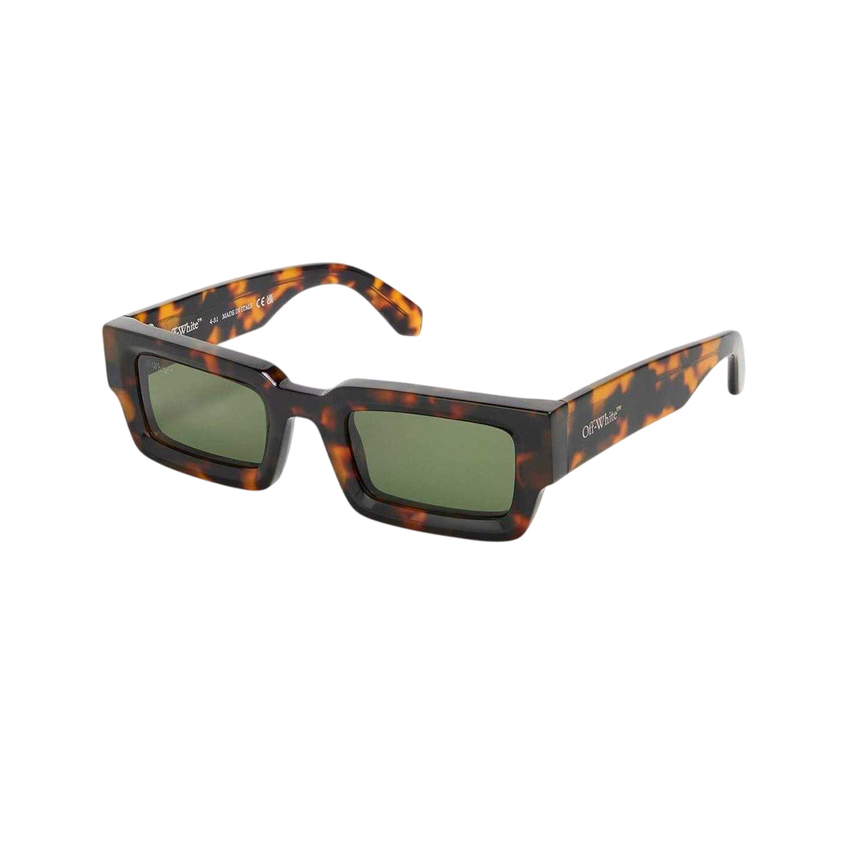 Havana-Green - Front - Off White Lecce Rectangle Sunglasses