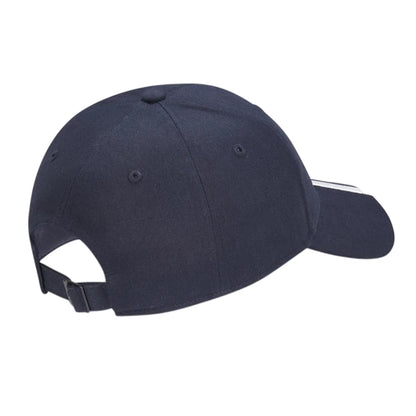 Navy-White - Back - Adidas Mens 3 Stripes Cotton Twill Baseball Cap