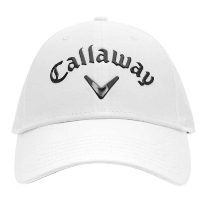 White - Front - Callaway Mens Logo Polyester Golf Cap