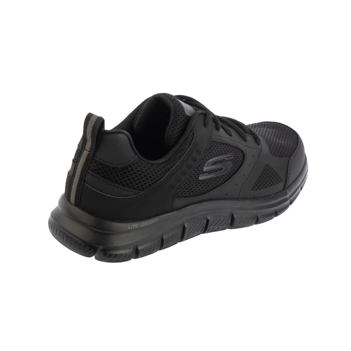 Black - Back - Skechers Mens Track Syntac Coated Leather Trainers
