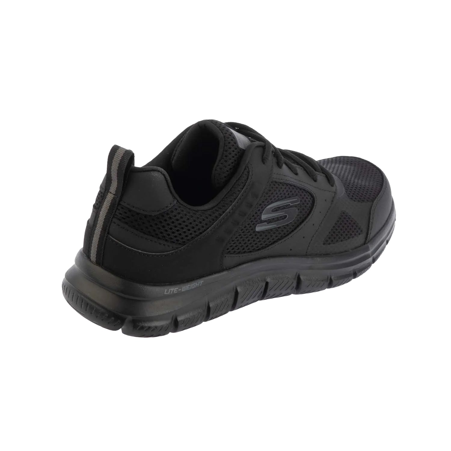 Black - Back - Skechers Mens Track Syntac Coated Leather Trainers