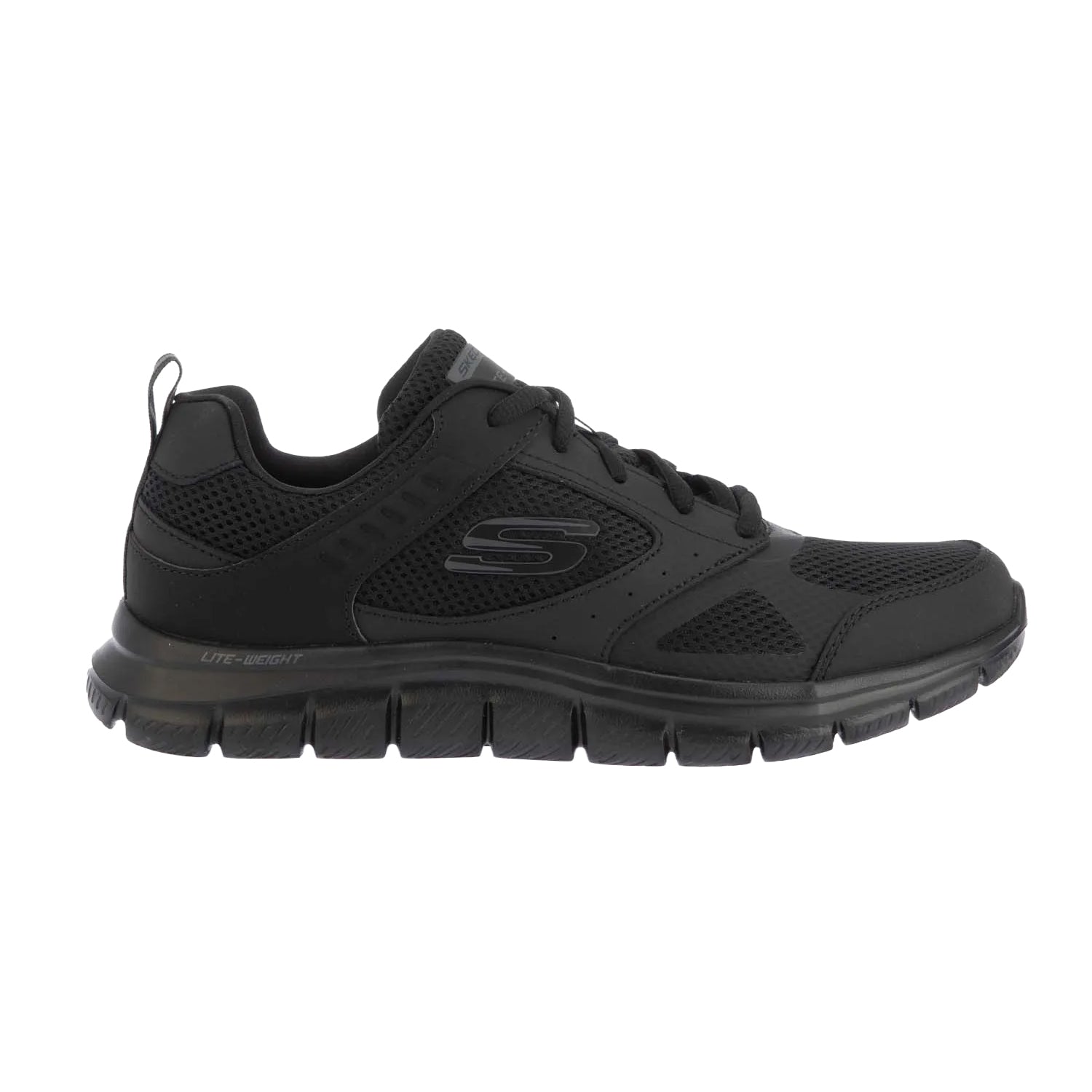 Black - Side - Skechers Mens Track Syntac Coated Leather Trainers