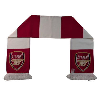 Claret Red - Back - Arsenal FC Unisex Adult Crest Acrylic Tassel Scarf