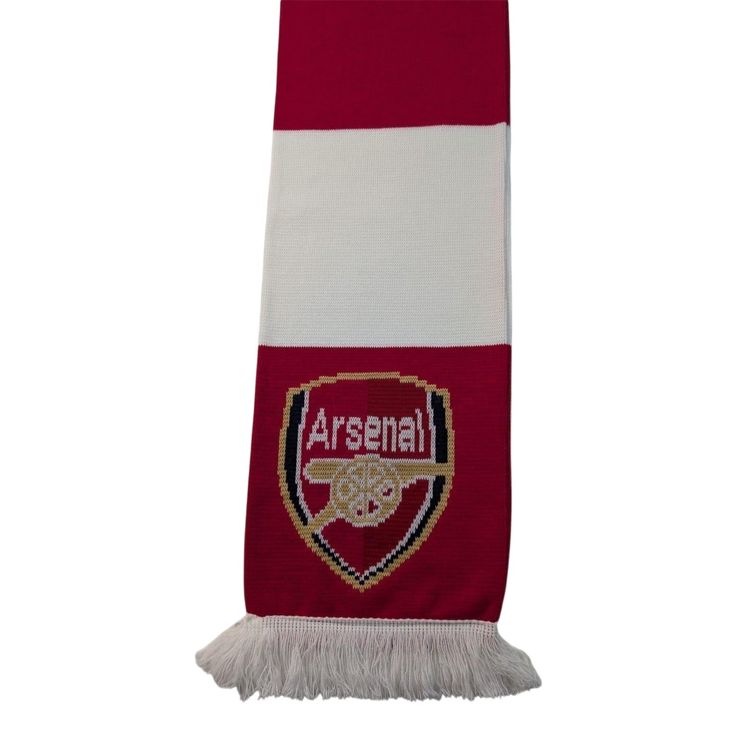 Claret Red - Side - Arsenal FC Unisex Adult Crest Acrylic Tassel Scarf