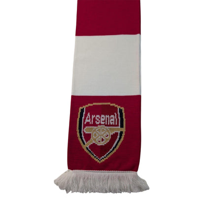 Claret Red - Side - Arsenal FC Unisex Adult Crest Acrylic Tassel Scarf