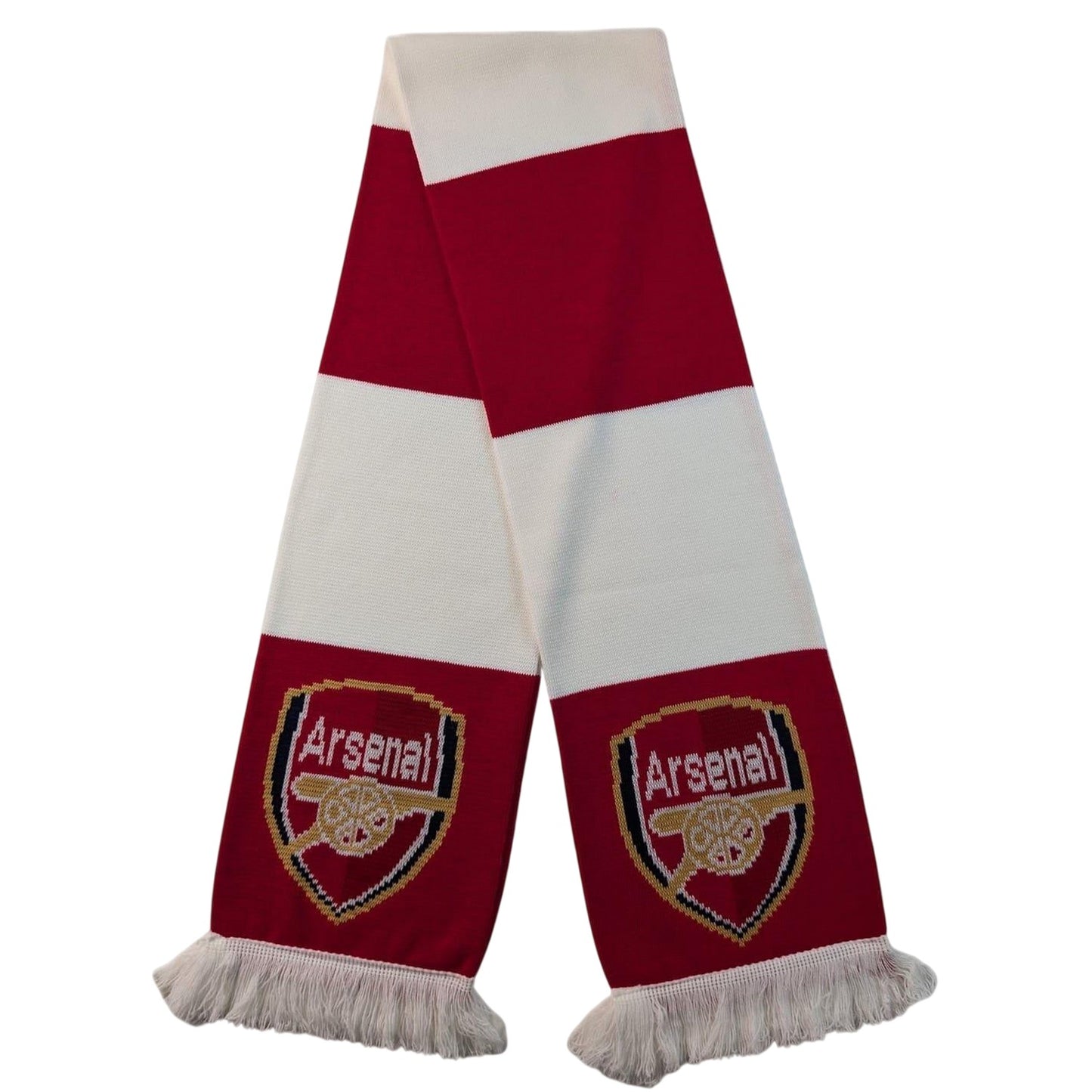 Claret Red - Front - Arsenal FC Unisex Adult Crest Acrylic Tassel Scarf