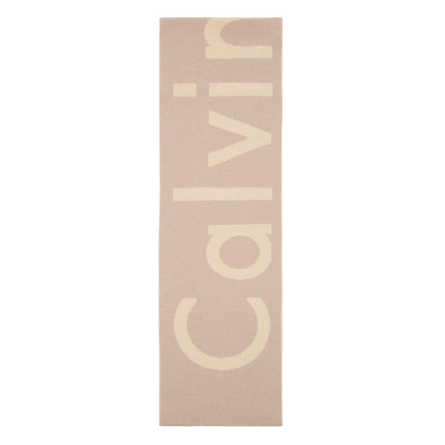 Beige - Front - Calvin Klein Unisex Adult Fine Knit Logo Scarf