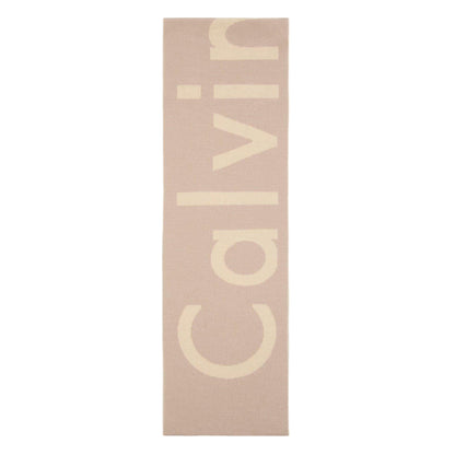 Beige - Front - Calvin Klein Unisex Adult Fine Knit Logo Scarf