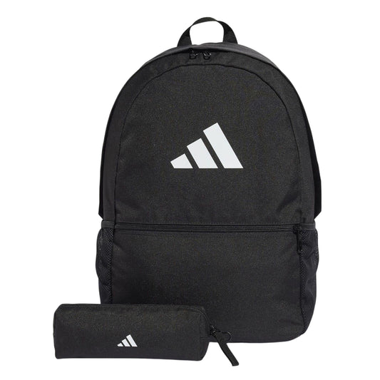 Black - Front - Adidas Classic Backpack & Pencil Case Set
