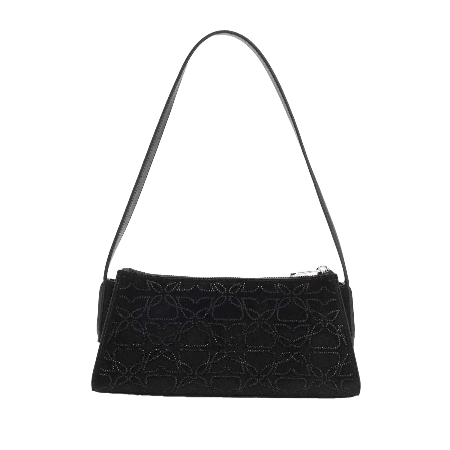 Black - Back - Hugo Chris Velvet Touch Hobo Bag