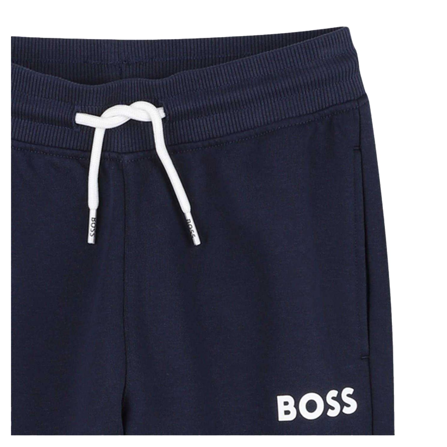 Navy - Side - Boss Unisex Adult Jogger Slim Jogging Bottoms