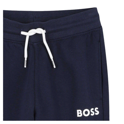 Navy - Side - Boss Unisex Adult Jogger Slim Jogging Bottoms