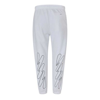 White - Back - Off White Unisex Adult Wave Slim Joggers