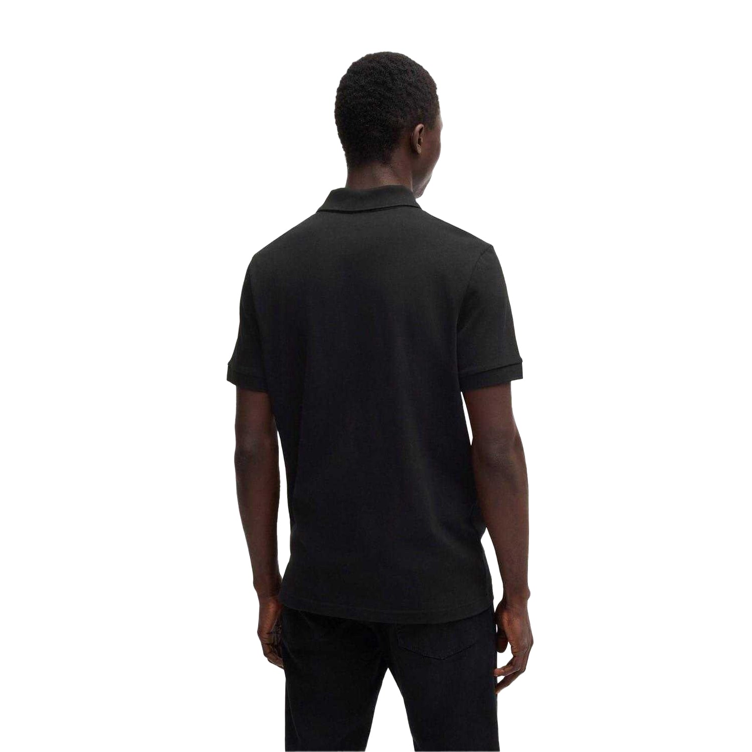 Black - Back - Boss Mens Cotton Pique Polo Shirt