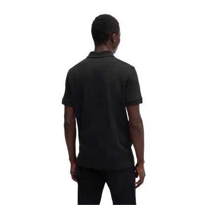 Black - Back - Boss Mens Cotton Pique Polo Shirt
