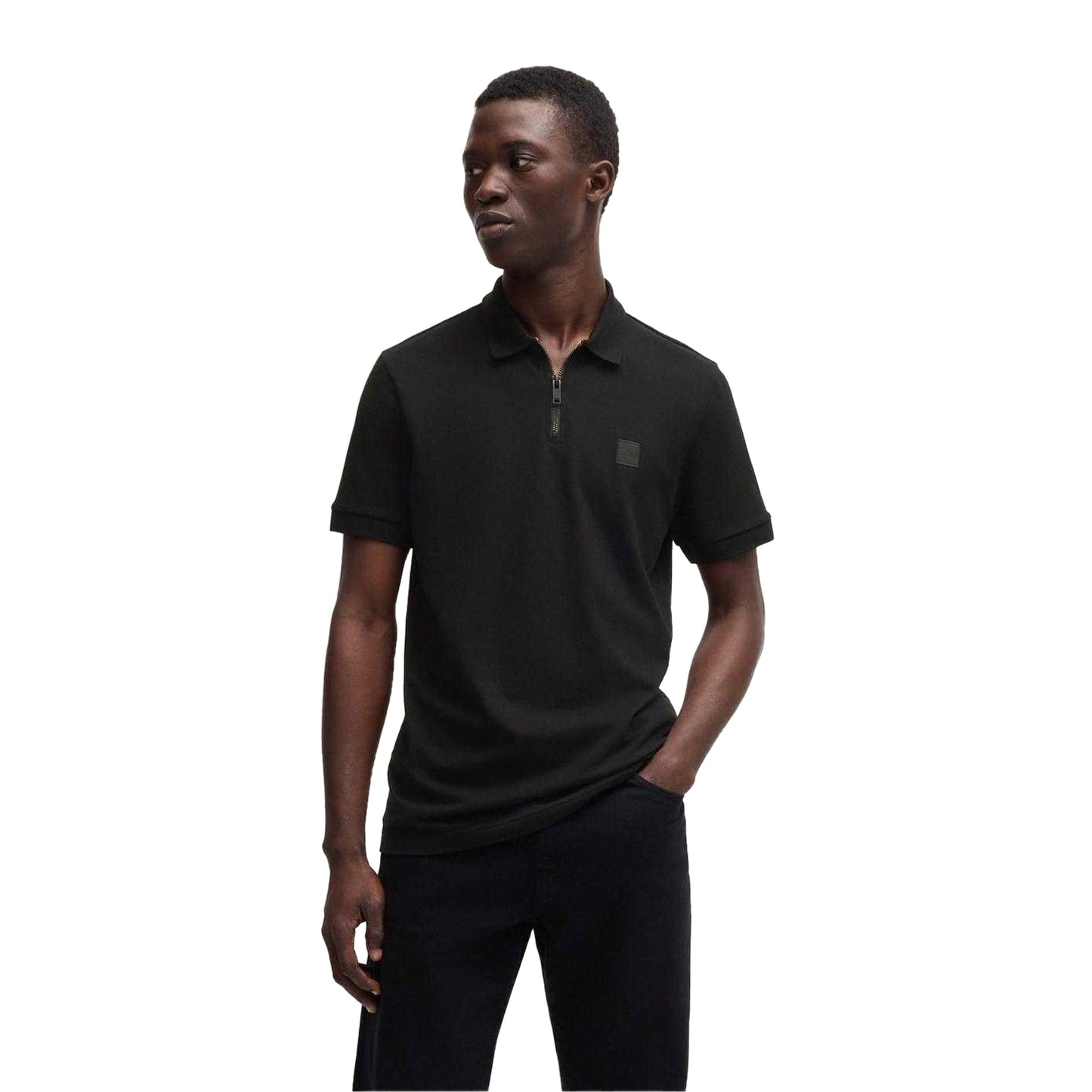 Black - Lifestyle - Boss Mens Cotton Pique Polo Shirt