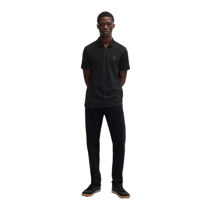 Black - Pack Shot - Boss Mens Cotton Pique Polo Shirt