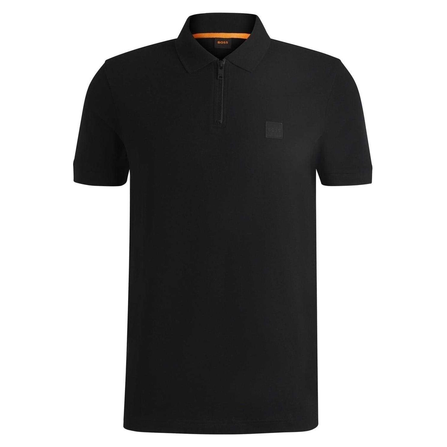 Black - Front - Boss Mens Cotton Pique Polo Shirt