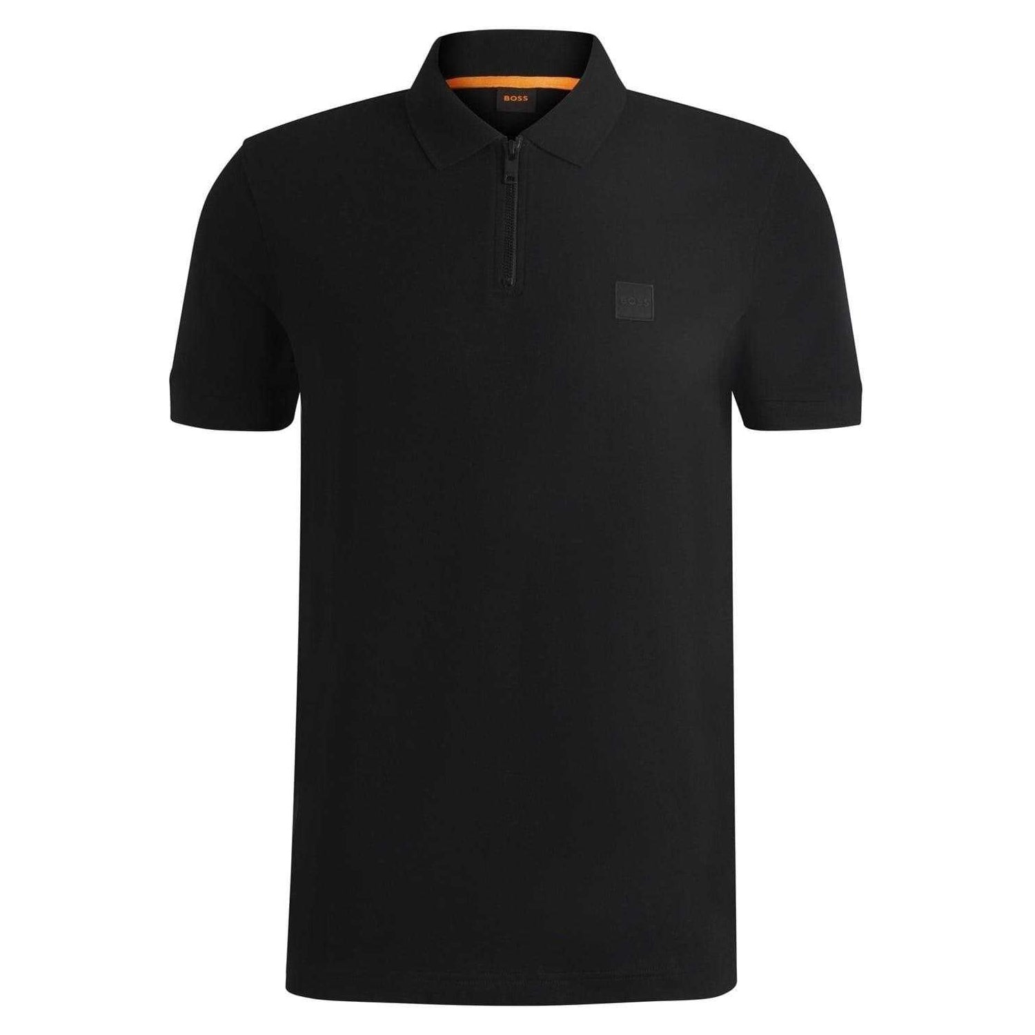 Black - Front - Boss Mens Cotton Pique Polo Shirt