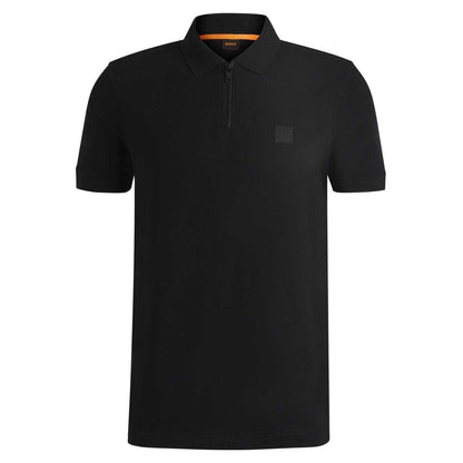 Black - Front - Boss Mens Cotton Pique Polo Shirt