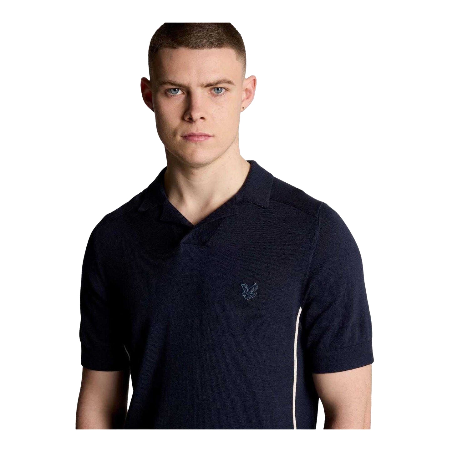 Blue - Side - Lyle & Scott Mens Cotton Blend Polo Shirt
