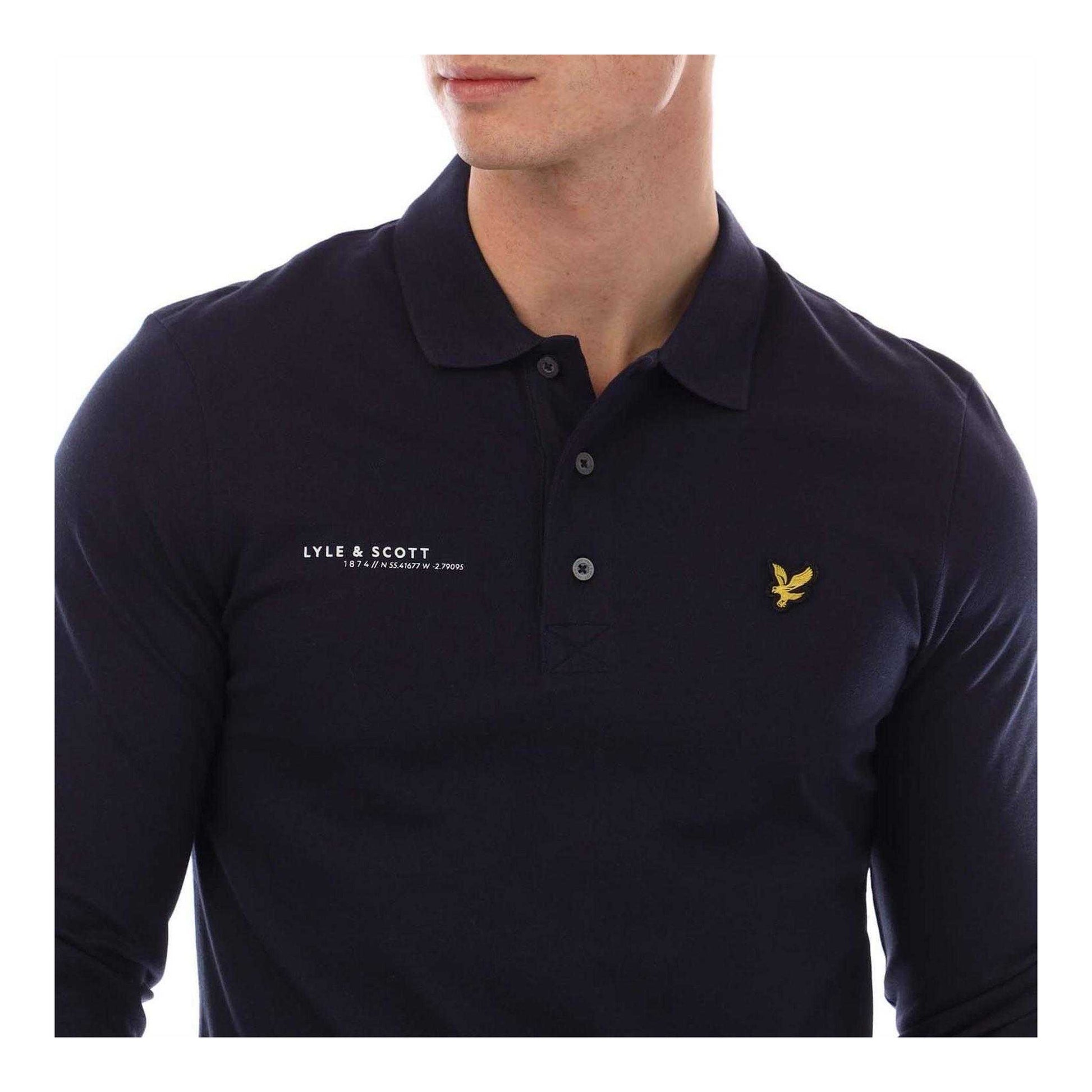 Navy Print - Side - Lyle & Scott Mens Ordinate Print Polo Shirt