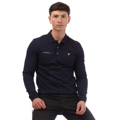 Navy Print - Pack Shot - Lyle & Scott Mens Ordinate Print Polo Shirt