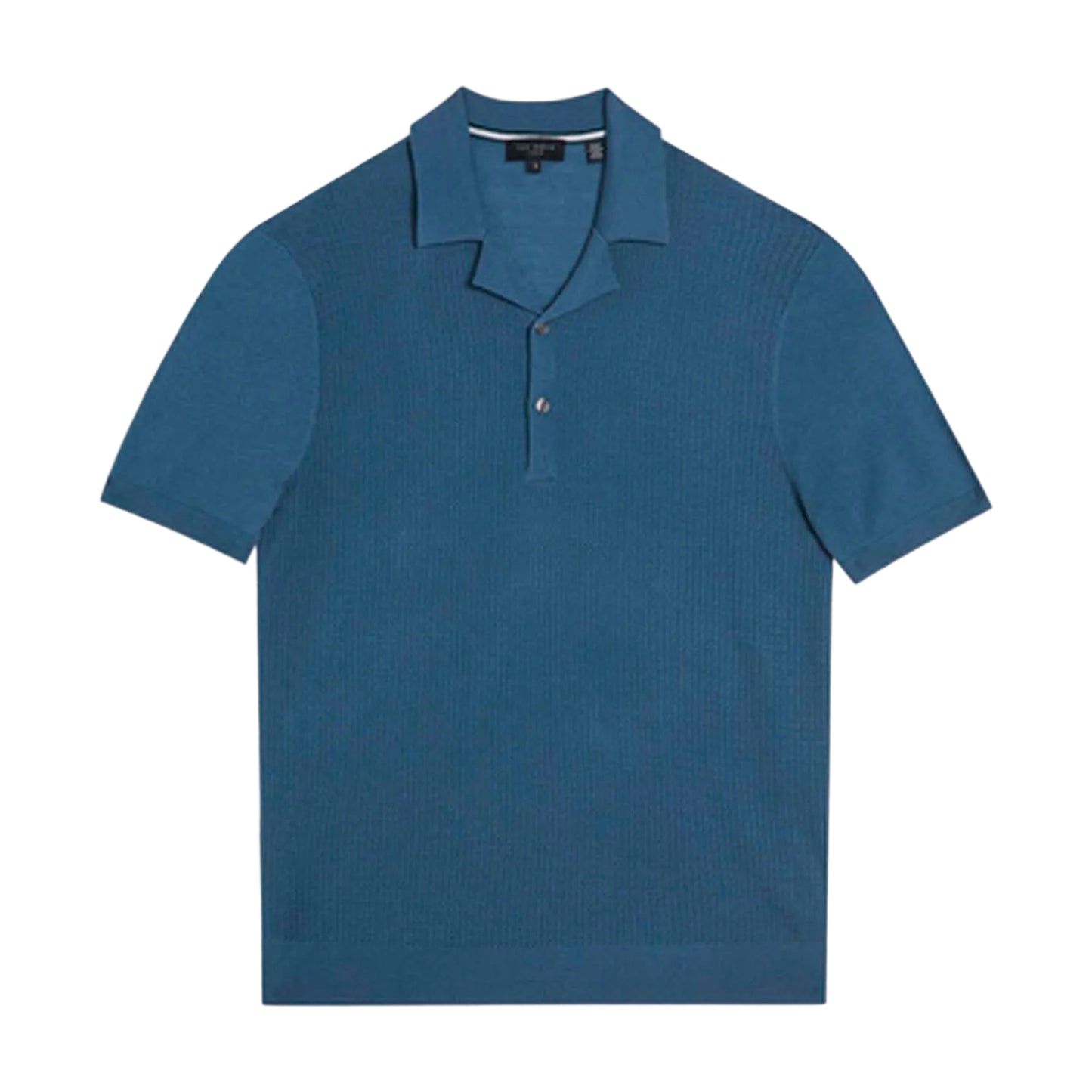 Teal - Front - Ted Baker Mens Adio Textured Polo Shirt