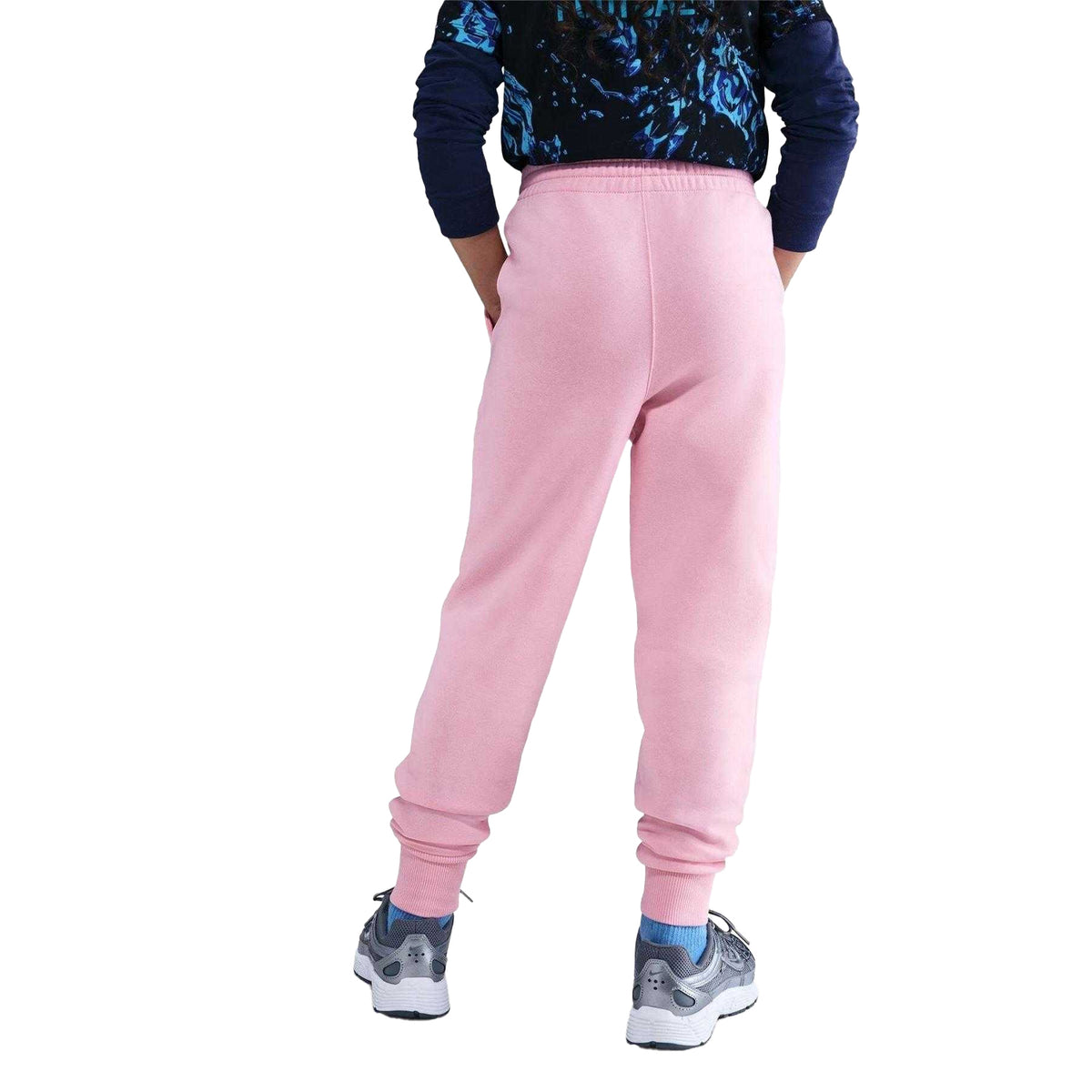 Soft Pink - Back - Nike Girls Cotton Blend Jogging Bottoms