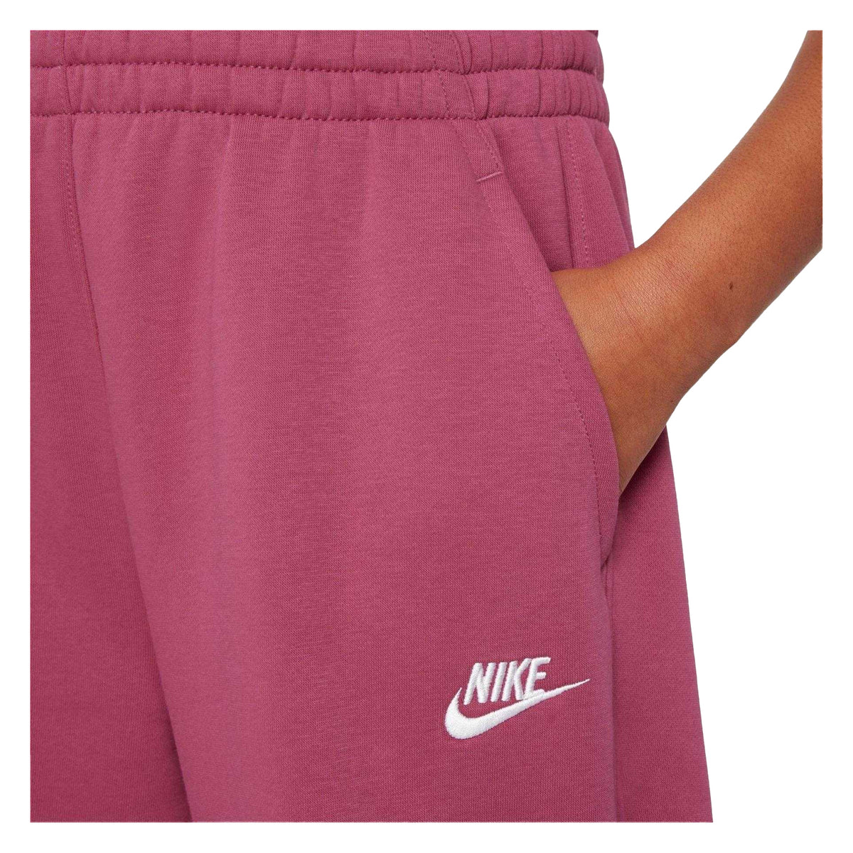 Beet - Side - Nike Girls Cotton Blend Jogging Bottoms