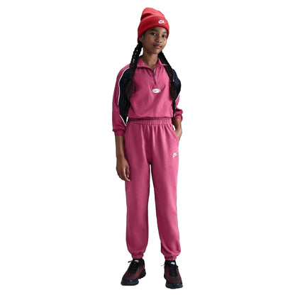 Beet - Lifestyle - Nike Girls Cotton Blend Jogging Bottoms