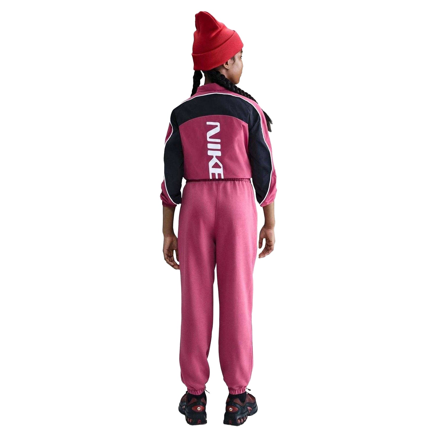 Beet - Pack Shot - Nike Girls Cotton Blend Jogging Bottoms