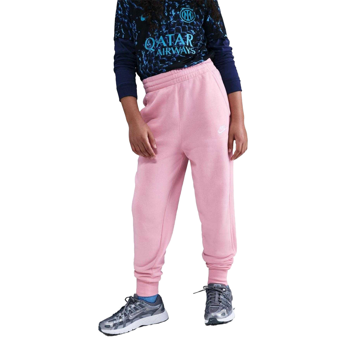 Soft Pink - Front - Nike Girls Cotton Blend Jogging Bottoms