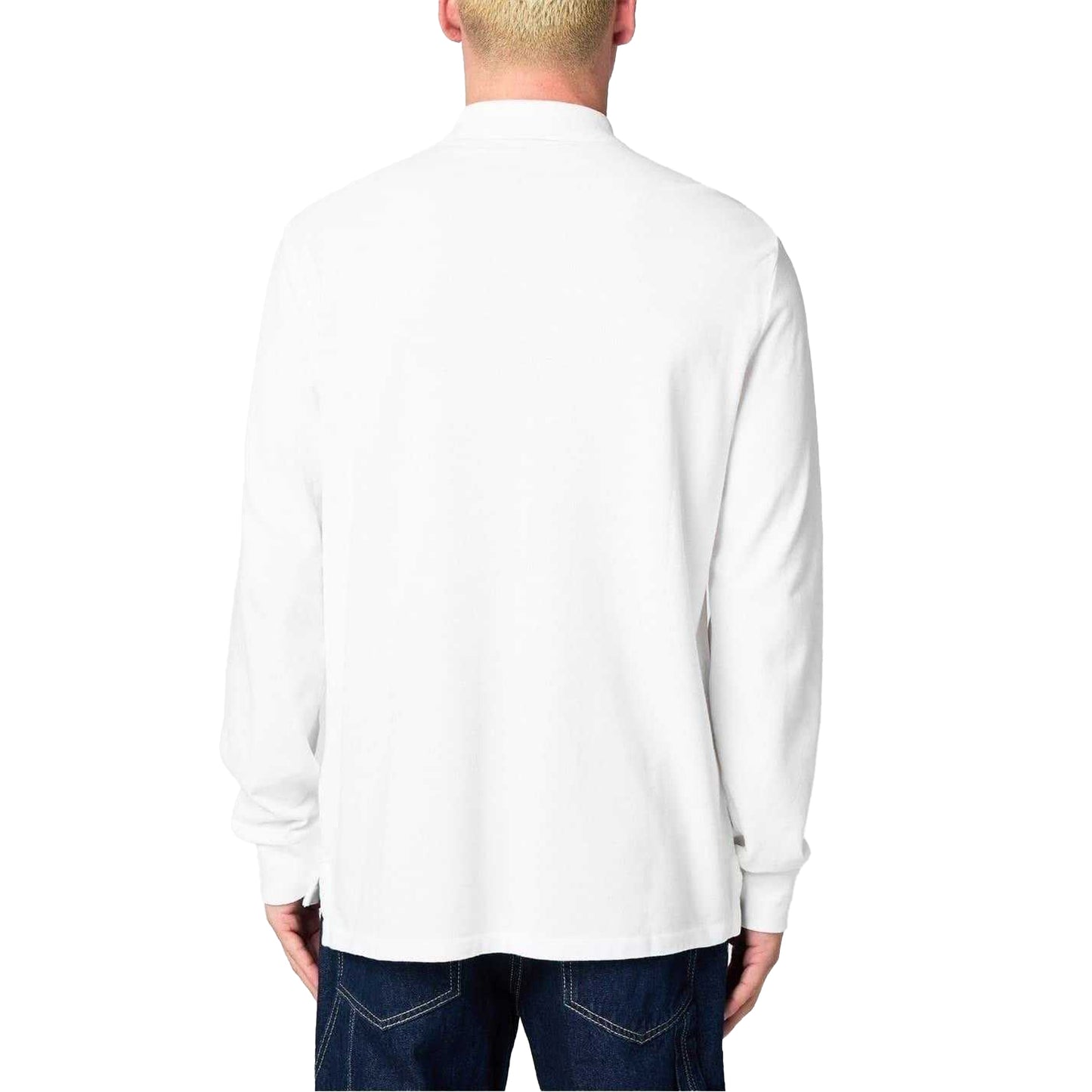 White - Back - Ralph Lauren Mens Cotton Slim Long-Sleeved Polo Shirt