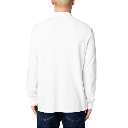 White - Back - Ralph Lauren Mens Cotton Slim Long-Sleeved Polo Shirt